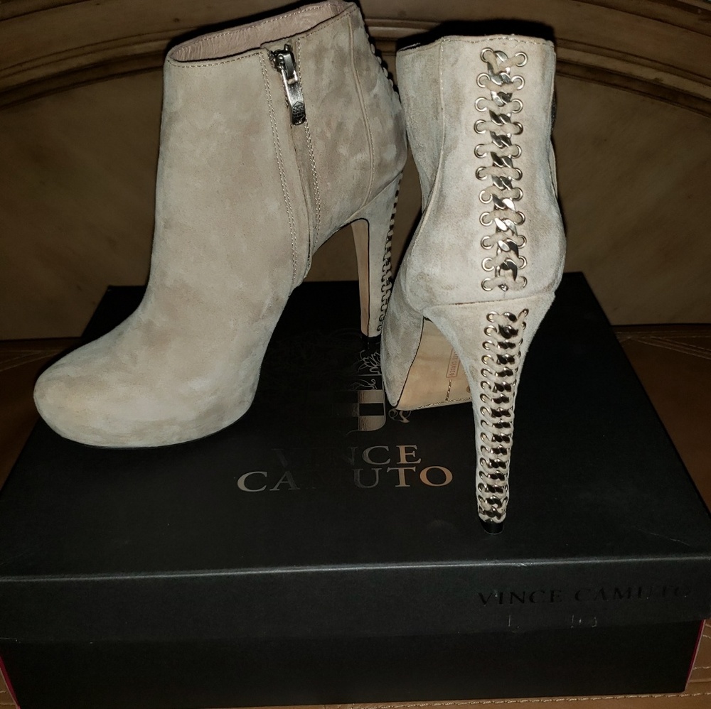 Suede heel booties